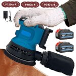 Teetok - ponceuse orbitale al�atoire sans fil 5 pouces, 3 vitesses r�glables, avec sac � poussi�re, 12 ...