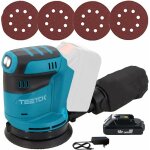 Teetok - ponceuse orbitale al�atoire sans fil, sans balais, ponceuse 18v � 125mm, avec papier de verre ...