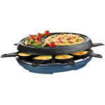 Tefal - appareil � raclette grill cr�pe bleu acier / 1050w 8 pers multifonctions 3 en 1