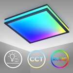 Telefunken - led panel plafond dimmable - 29, 5x29, 5x7cm - plafonnier plat 230v 18w 1800lm magic - rgb ...