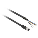 T�l�m�canique - connecteur pr�c�bl� femelle, m12, 4 broches, droit c�ble 5 m - xzcp1169l5