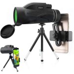 Tlescope monoculaire, 80x100 hd ipx7 tanche bak4 prisme revtement vert tlescope avec support smartphone ...