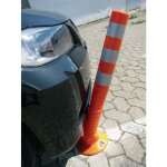 Potelet de blocage en pu orange / blanc � 80 mm � visser m. befestigungsmaterial hauteur au - dessus ...