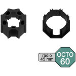 Kit adaptateur pour moteur de volet roulant radio  45 mm dans tube octo  60 mm