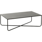 Les tendances - table de salon large en métal avec pied en croix noir 100x60x33 cm Les tendances - table de salon large en métal avec pied en croix noir 100x60x33 cm