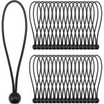 Tendeur �lastique, 35�noir bungee tendeur boule(20cm) corde elastique pour bache, elastique crochet portable ...