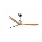 Tenerife - super destratificateur et ventilateur dc 166 cm chrome pales bois clair sans lumi�re 30 � ...