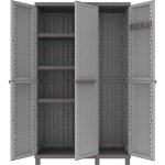 Cwood armoire a' balais polyvalente en polypropyle'ne avec 3 portes effet bois cm102x39x170h pour l'exte'rieur ...