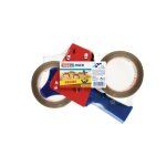 Tesa - drouleur pour ruban adhsif d'emballage avec 2 rouleaux 66m x 50mm