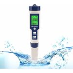 Testeur �lectronique de ph m�tre, 5 en 1 ph testeur thermom�tre de poche qualit� de l'eau ph ec sel tds ...