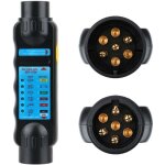 Testeur de prise de remorque � 7 broches, testeur de feux de remorque 12 v, outil de diagnostic de circuit ...