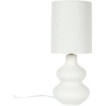 The home deco factory - lampe en c�ramique abat - jour en lin 20 x 50 cm