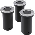 The living store - 3 pcs lampes encastrables au sol d'extrieur rond - lampe de jardin - clairage extrieur ...