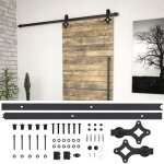 The living store - kit de quincaillerie de porte coulissante skien 200 cm noir noir The living store - kit de quincaillerie de porte coulissante skien 200 cm noir noir