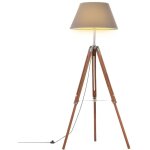 The living store - lampadaire à trépied marron miel et gris bois de teck 141 cm - lampadaire retro - ... The living store - lampadaire à trépied marron miel et gris bois de teck 141 cm - lampadaire retro - ...