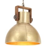 The living store lampe suspendue industrielle 25 w laiton rond 40 cm e27 - lampe suspendue - lampadaire ...