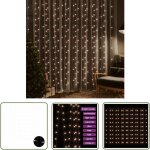 The living store rideaux lumineux � led 3x3 m 300 led blanc chaud 8 fonctions - guirlande lumineuse - ...