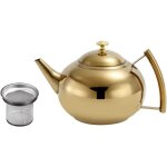 Th�i�re en acier inoxydable avec filtre � th�, cafeti�re / bouilloire avec couvercle et poign�e, id�ale ...