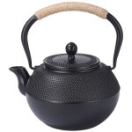 Th�i�re en fonte noire, 1, 2 litre, int�rieur �maill�, compatible avec les plaques � induction, noir
