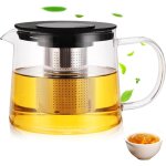 Th�i�re en verre de 1, 5 l avec infuseur en verre borosilicate - avec couvercle - id�ale pour la pr�paration ...