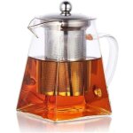 Th�i�re en verre clair de avec r�sistant � la chaleur filtre, convenable pour r�chaud � alcool, micro ...