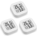 Thermomtre hygrometre intrieur, 3pcs mini lcd thermomtre hygromtre digital  haute prcision, thermomtre ...
