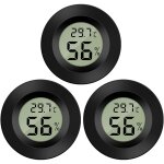 Thermom�tre - hygrom�tre num�rique rond pour reptiles, terrarium, bo�te en acrylique avec affichage lcd ...