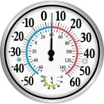 Thermom�tre / hygrom�tre sans fil 2 en 1 - 12 grands chiffres - int�rieur / ext�rieur - pr�cis et facile ...