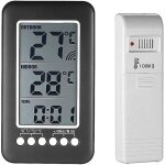 Thermom�tre interieur exterieur sans fil avec horloge num�rique station meteo sans fil avec capteur ext�rieur, ...
