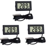 Thermom�tre m�tres noir mini thermom�tre moniteur de temp�rature de thermom�tre lcd num�rique avec sonde ...