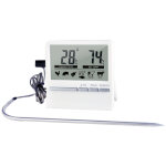 Thermom�tre et minuteur � viande avec �cran lcd, sonde en acier inoxydable, lecture num�rique instantan�e, ...
