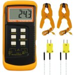 Thermom�tre � thermocouple de type k ( - 501300�c), thermom�tre num�rique � deux canaux avec 2 pinces ...