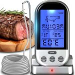 Thermom�tre � viande num�rique sans fil avec sonde pour four - barbecue, cuisson au four, r�tissage - ...