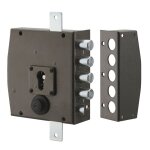 Thirard - boitier de serrure en applique � double entr�e pour porte d'entr�e, 154x140mm, 3 pts, droite ...