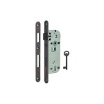 Thirard - boitier de serrure encastrable � cl� pour porte de chambre, axe 40mm, entraxe 90mm, bouts ronds, ...