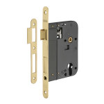 Thirard - boitier de serrure encastrable � cylindre pour porte d'entr�e, axe 80mm, bouts ronds, laiton ...