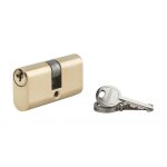 Cylindre de serrure double entr�e ovale, 28x28mm, laiton, anti - arrachement, 3 cl�s - thirard
