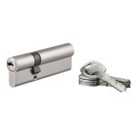 Cylindre de serrure double entre trafic 6, 30x60mm, nickel, anti - arrachement, anti - perage, 5 cls ...