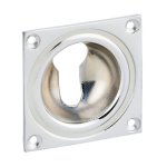 Entr�e � cuvette trou de cylindre, 60x60mm, laiton chrom� - thirard