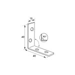 Thirard - equerre de renfort pour porte, 40x40x15mm, acier zingu�