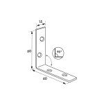 Thirard - equerre de renfort pour porte, 60x60x15mm, acier zingu�