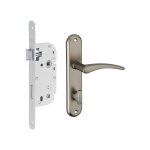 Thirard - garniture serrure encastrable � condamnation + ensemble poign�es vesta, axe 40mm, bouts ronds, ...