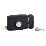 Thirard - serrure en applique  bouton pour porte de garage  battant, droite, 140x90mm, axe 70mm, noir, ...