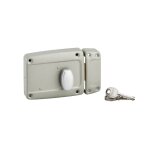 Serrure en applique  bouton pour porte latrale  battant, poigne, droite, 120x90mm, axe 40mm, gris, ...