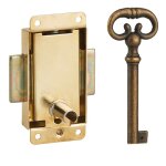 Thirard - serrure de meuble en applique pour porte d'ameublement, axe 15mm, 30x50mm, laiton, 1 cl� - ...