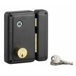 Serrure verticale en applique double entr�e � fouillot pour porte d'entr�e, droit, 76x130mm, axe 45mm, ...