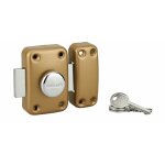 Thirard - verrou � bouton apache pour porte d'entr�e, cylindre 40mm, acier, 3 cl�s, �poxy or