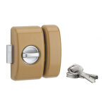 Thirard - verrou � bouton universel pour porte d'entr�e, cylindre 45mm, acier, 4 cl�s, epoxy bronze
