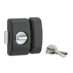 Thirard - verrou � bouton universel pour porte d'entr�e, cylindre 45mm, acier, 4 cl�s, epoxy noir
