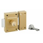 Thirard - verrou double entr�e etendard pour porte d'entr�e, cylindre 40mm, acier, 3 cl�s, �poxy bronze ...